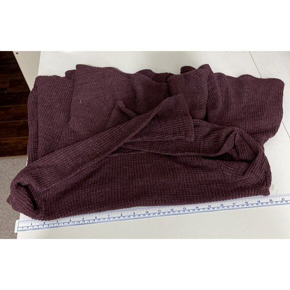 Anthropologie Postage Stamp Purple Cowl-Neck Waffle-Print Top Women’s Size S - Picture 8 of 10